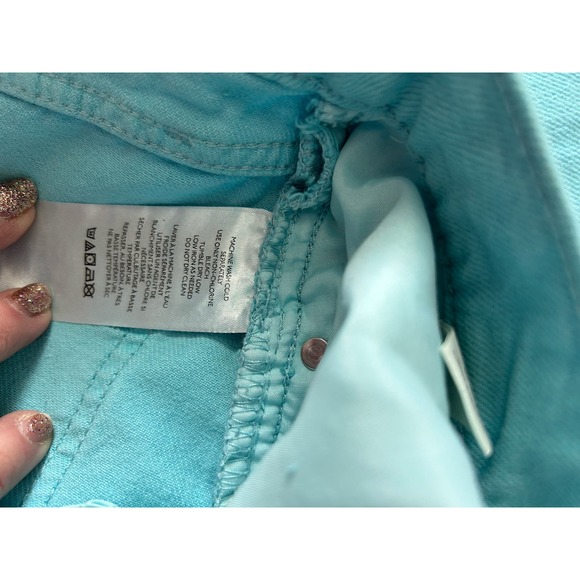 Vibrant Urban Outfitters BDG Women’s High & Wide Jean Retro Turquoise NEW Sz 31 - Picture 7 of 8